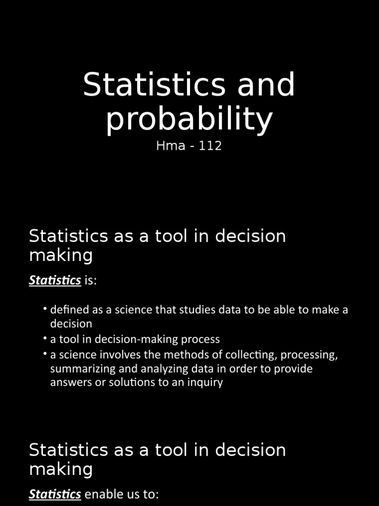 Statistics in Decision-Making Process | PDF | Categorical Variable ...