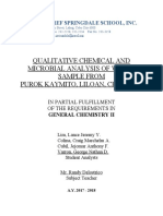 Qualitative Chemical and Microbial Analysis of Water Sample From Purok Kaymito, Liloan, Cebu City
