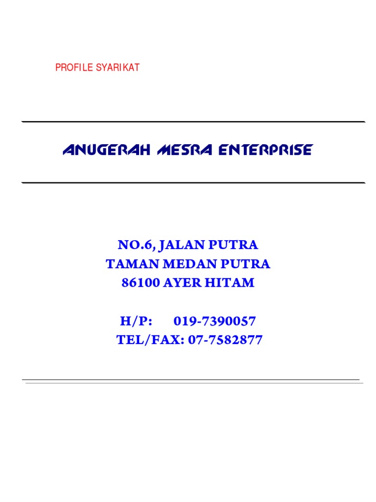 Profile Syarikat