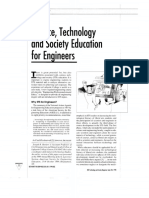 Science, Technology and Society Education Tor Tnaineers: Why STS For Engineers?