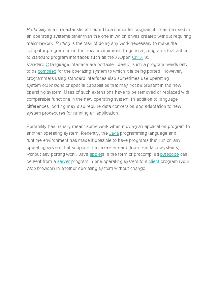 Understanding Program Portability | PDF