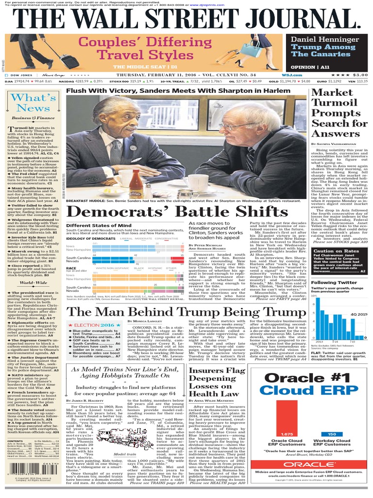 Wallstreetjournal The Wall Street Journal Donald Trump American Government