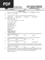 Workshop DPP's NTSE - Stage-2 - With PDF