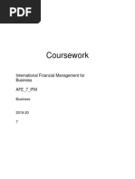 Coursework: International Financial Management For Business AFE - 7 - IFM