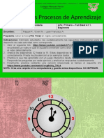 Avance de Los Procesos de Aprendizaje - Primero