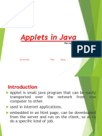 Applets in Java: Presented By: Wani Zahoor
