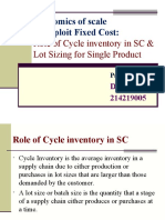 Economics of Scale To Exploit Fixed Cost:: Role of Cycle Inventory in SC & Lot Sizing For Single Product