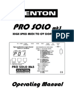 Pro Solo: Operating Manual