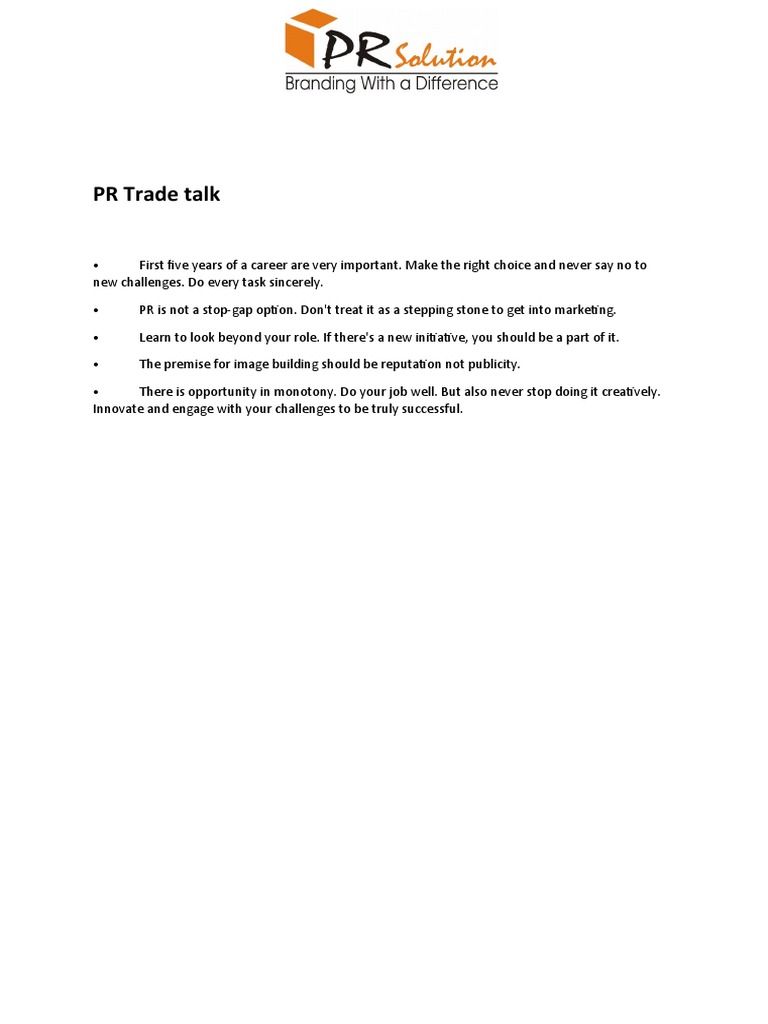 PR Trade Talk | PDF