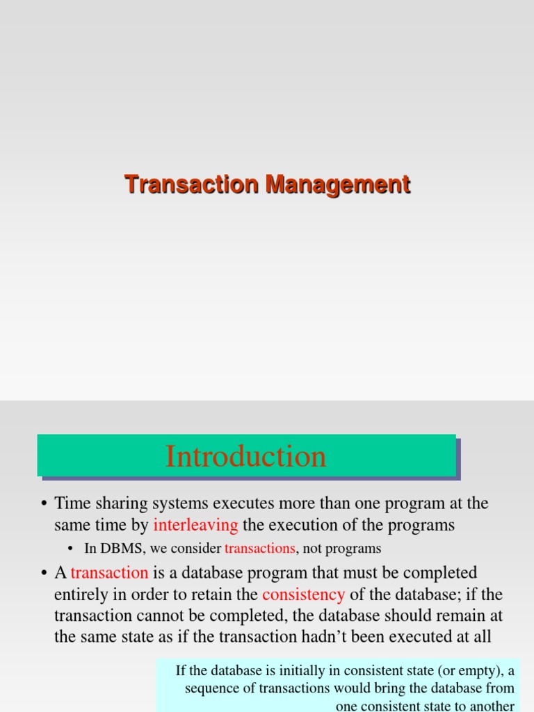 Transaction Management I Pdf Database Transaction Information