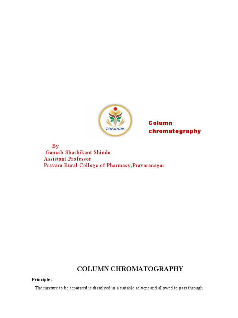 Column Chromatography PDF Chromatography Solvent