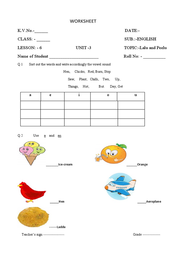 cbse class 1 english worksheets 32 lalu and peelu pdf languages language arts discipline