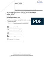 Does Hedging Increase Firm Value Evidence From French Firms PDF