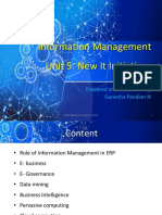 Information Management Unit 5: New It Initiatives: Prepared and Presented By, Ganesha Pandian N