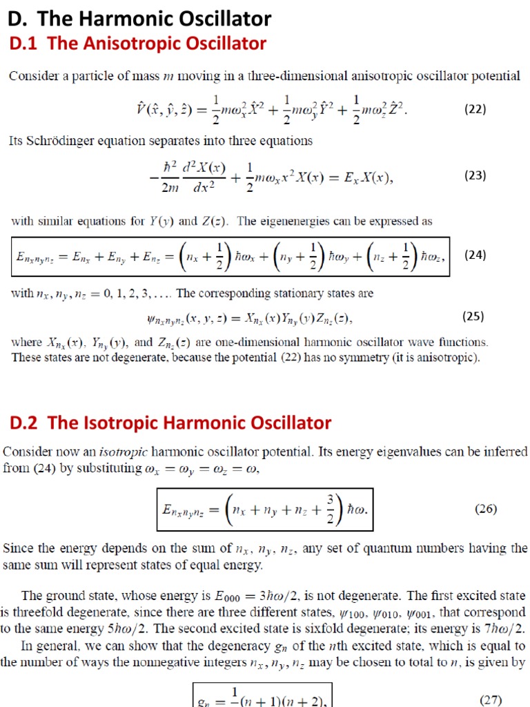 Anisotropic vs Isotropic Harmonic Oscillator | PDF | Science & Mathematics