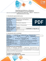 Guía de actividades y rúbrica de evaluación - Paso 2 - Analizar la Administración de Costos