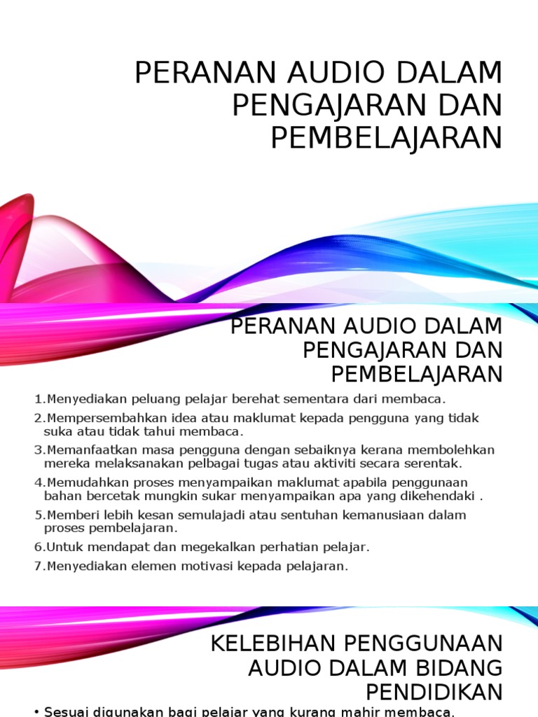 T5 Audio Dalam Pengajaran Dan Pembelajaran | PDF