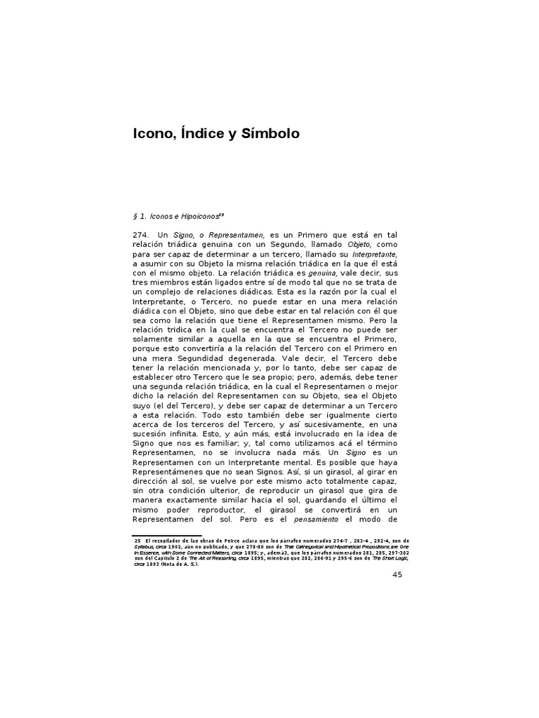 Iconos, Índices y Símbolos según Peirce | PDF | Los símbolos | Palabra