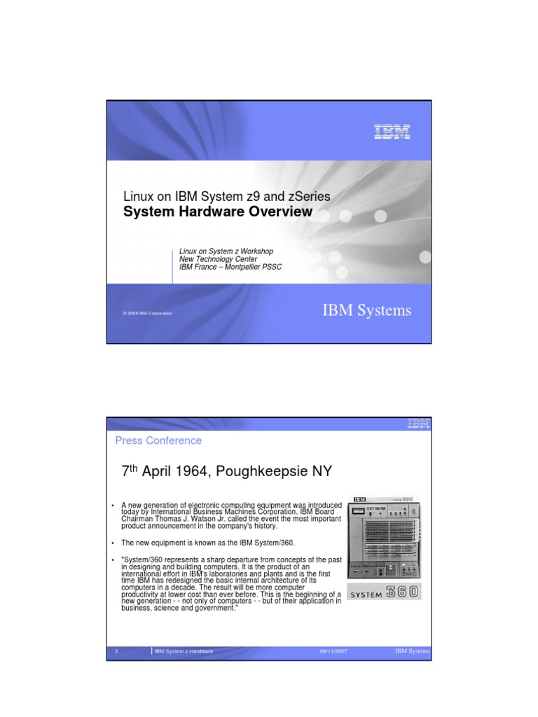 2 System Z IBM System Z Hardware PDF Mainframe Computer Computer