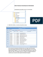 Especificaciones Tecnicas Funcionales de Proveedor