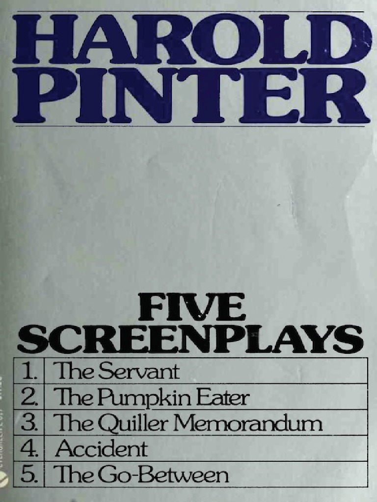 Pinter, Harold - Five Screenplays (Grove, 1973) PDF | PDF