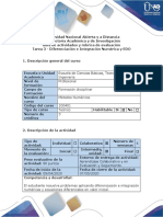 Guía de Actividades y Rúbrica de Evaluación - Tarea 3 - Diferenciación e Integración Numérica y EDO PDF