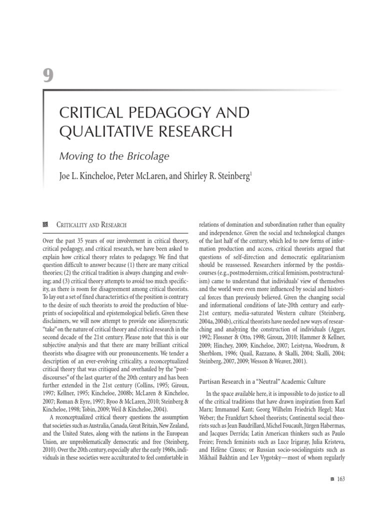 Critical Pedagogy and Qualitative Resear PDF | PDF | Pedagogy ...