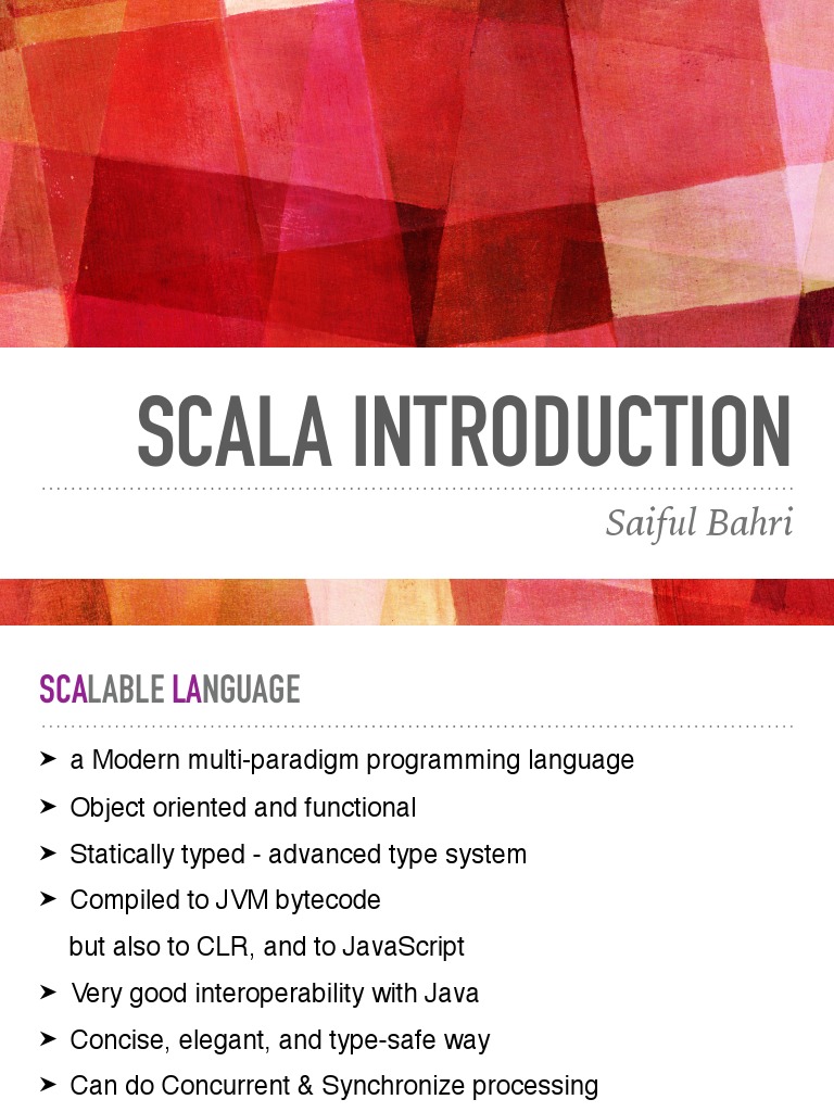 Scala: A Modern Programming Overview | PDF | Scala (Programming ...