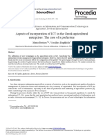 Aspects of Incorporation of ICT in The Greek Agricultural Enterprises: The Case of A Prefecture