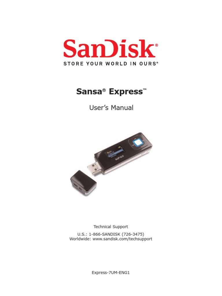 SanDisk Sansa-Express 1GB MP3-Player UserManual | License | Trademark