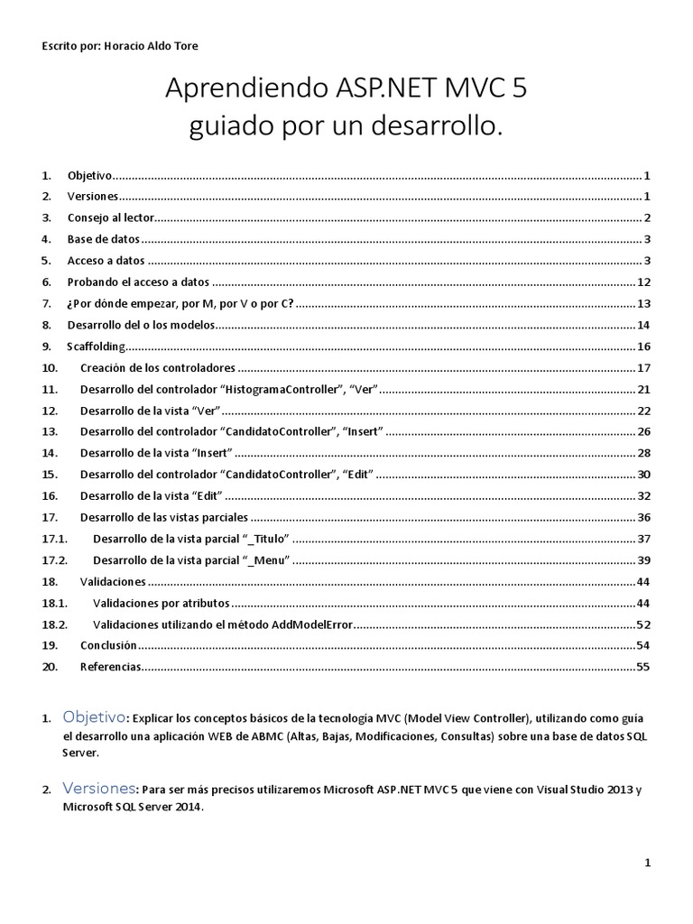 Aprendiendo ASP.NET MVC 5 | PDF | HTML | Protocolo de Transferencia de ...