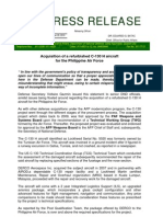 DND-OPA - Statement - Acquisition of C-130 - 20 December 2010