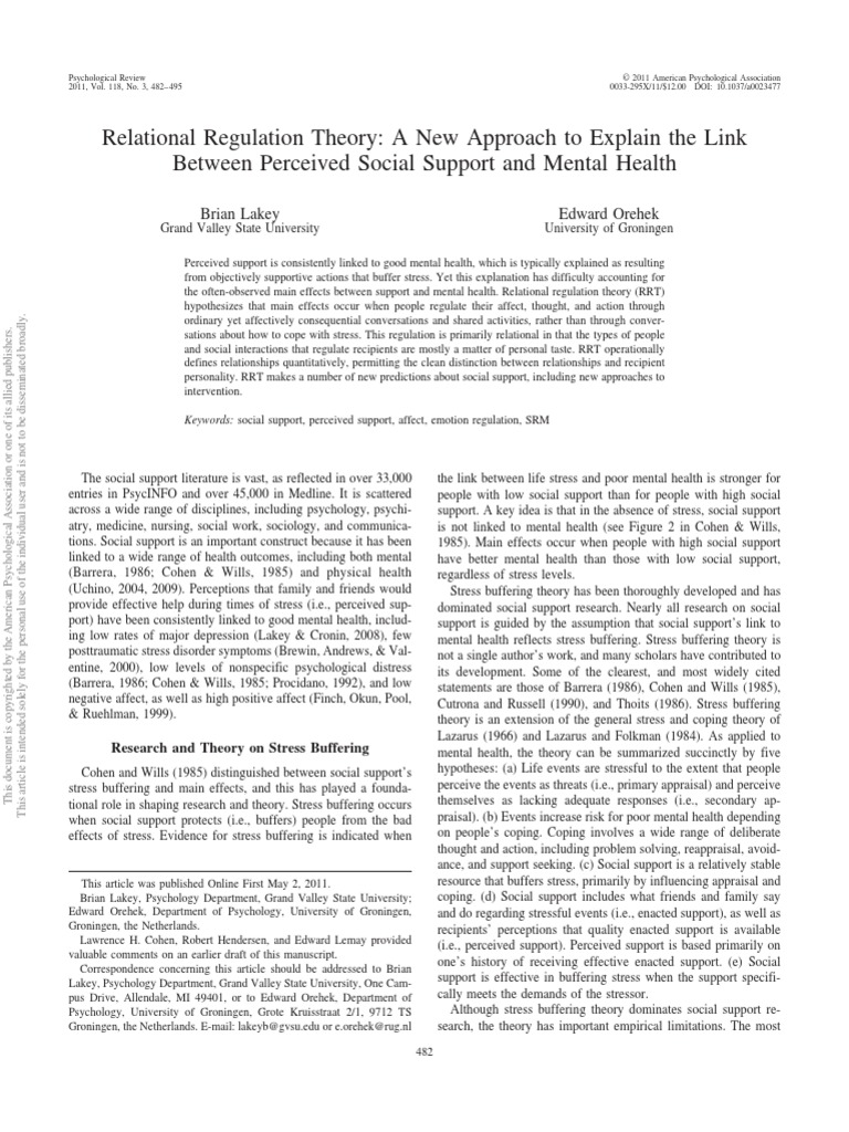 Relational Regulation Theory: A New Approach To Explain The Link ...
