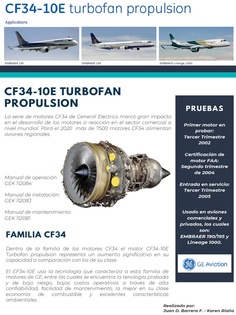 Motor CF34-10E: Características y Uso | PDF | Motor a reacción | Motor ...