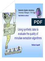 Cappelli - Using Synthetic Data To Evaluate The Quality of Minutiae Extraction Algorithms