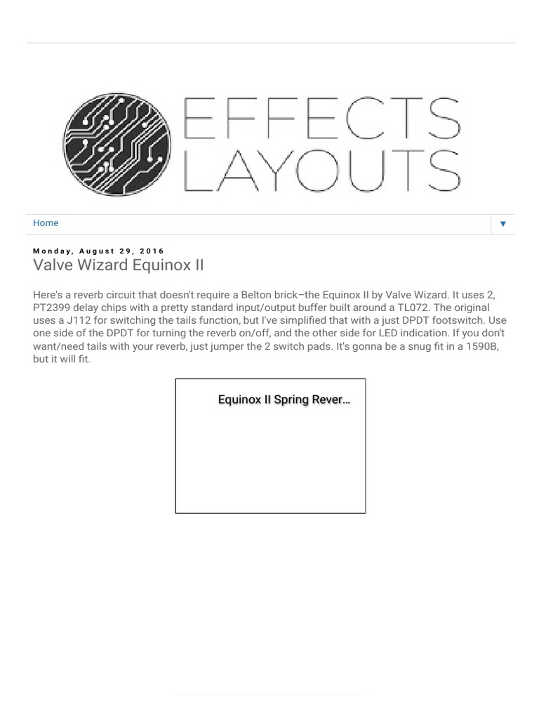Perf and PCB Effects Layouts Valve Wizard Equinox II PDF Switch