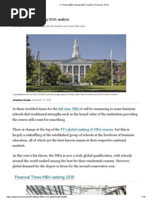 Financial Times Ranking Business School