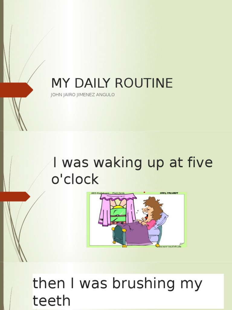 My Daily Routine: John Jairo Jimenez Angulo | PDF | Self-Improvement ...
