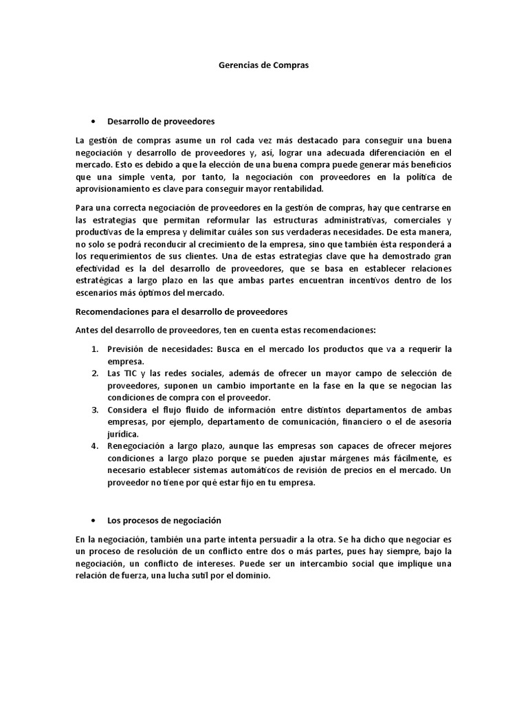 Gerencias de Compras 2 | PDF | Calidad (comercial) | Cliente