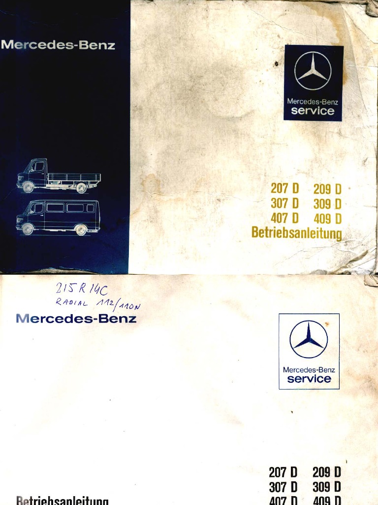 Car Repair Manual Mercedes 207 - 409D Manual