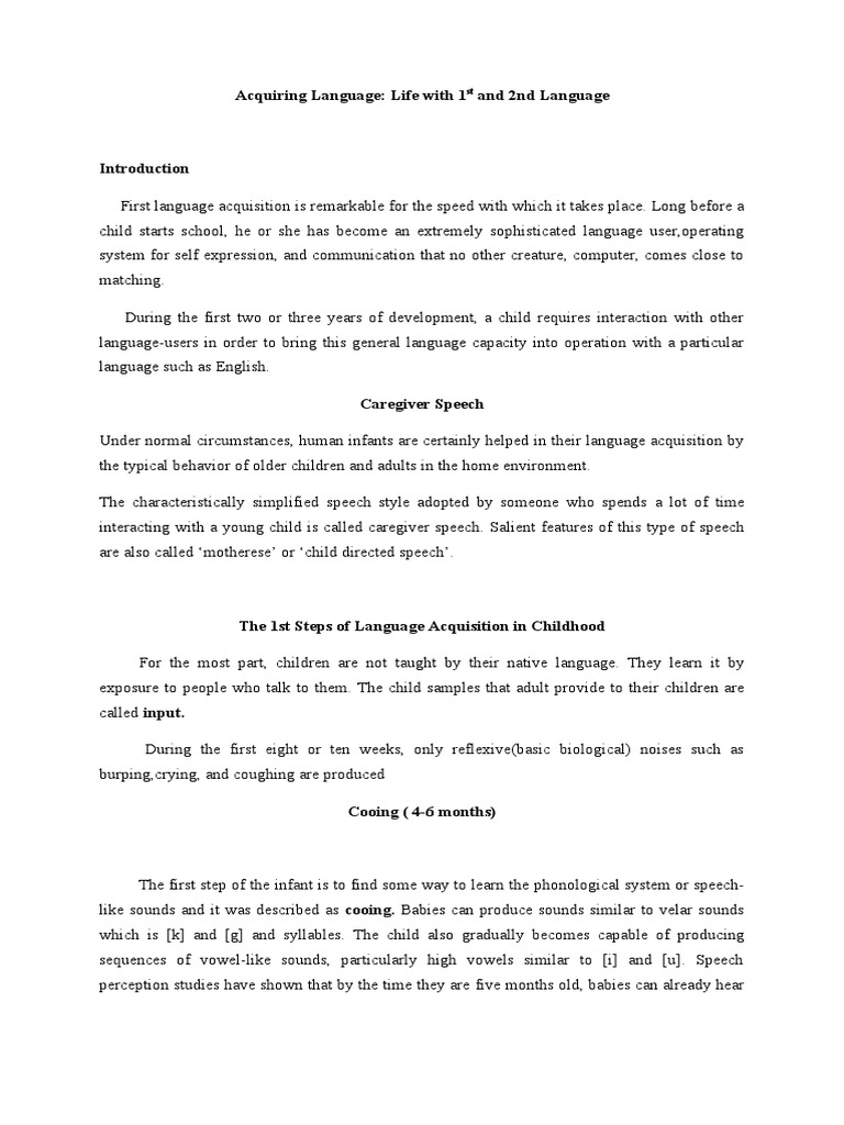 Understanding Telegraphic Speech | PDF | Multilingualism | Speech
