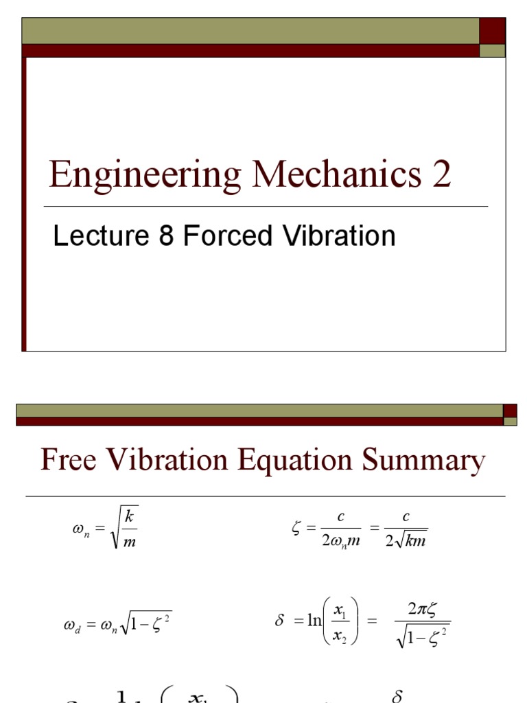 Forced Vibration Analysis and Equations | PDF | Damping | Resonance