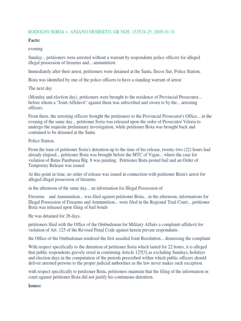 Computation of detention periods under article 125 of the revised penal