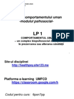 LP1 - Comportamentul Uman-Implicatii PT Sanatate