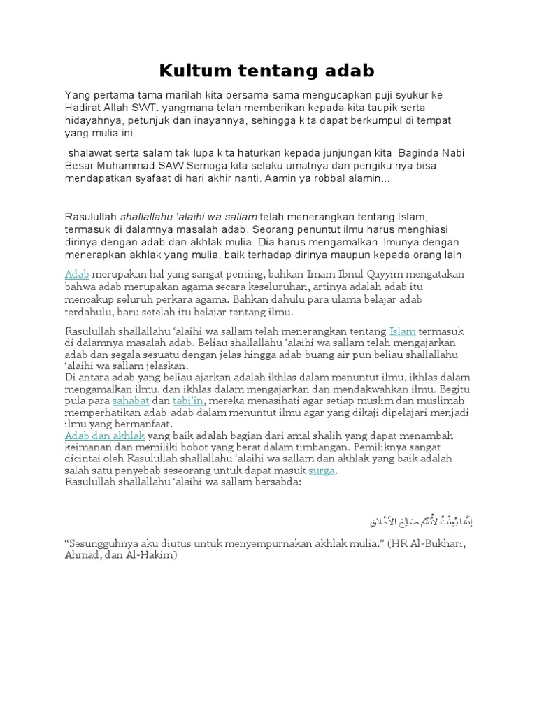 Kultum Tentang Adab PDF