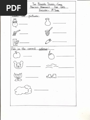 ukg english worksheet pdf