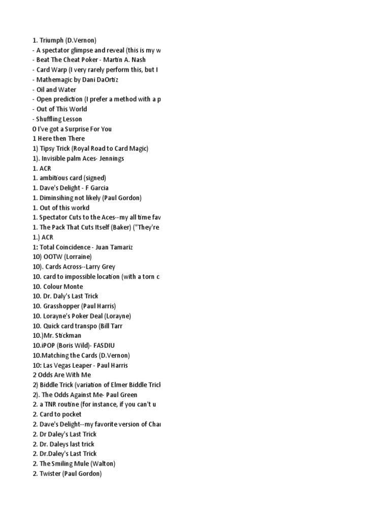 Top Card Magic PDF Playing Cards Ephemera