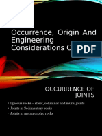 Occurrence, Origin and Engineering Considerations of Joints