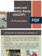 Hazard and Operability Study (Hazop) : Dr. M. Azam Saeed