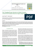 The Changing Energy Intensity in Indian Economy: A Sector-Level Analysis Based On Input-Output Model